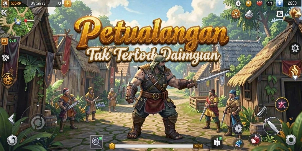 Screenshot gameplay 55RP yang menampilkan aksi RPG yang mendebarkan.