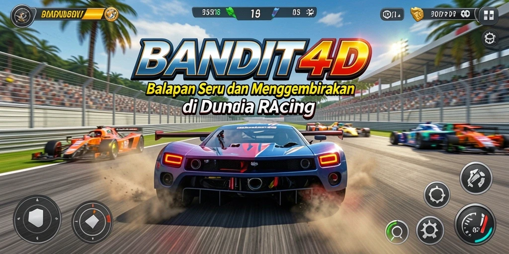 Screenshot utama <strong>BANDIT4D</strong> menampilkan aksi balapan mendebarkan di trek menantang.