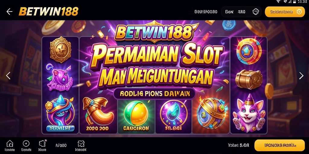 Gameplay menarik dari aplikasi Slot BETWIN188 yang menampilkan berbagai mesin Slot.