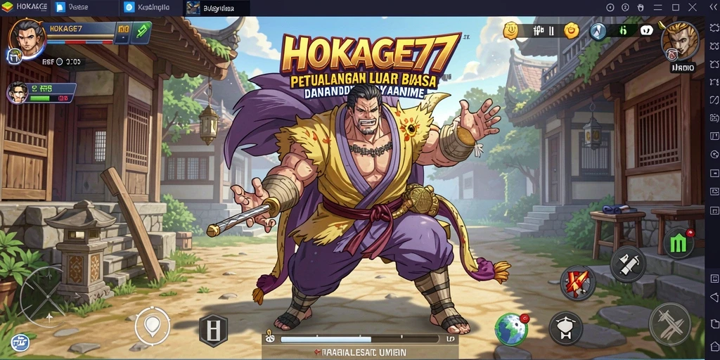 Screenshot HOKAGE77 menampilkan karakter anime dalam aksi pertempuran epik.