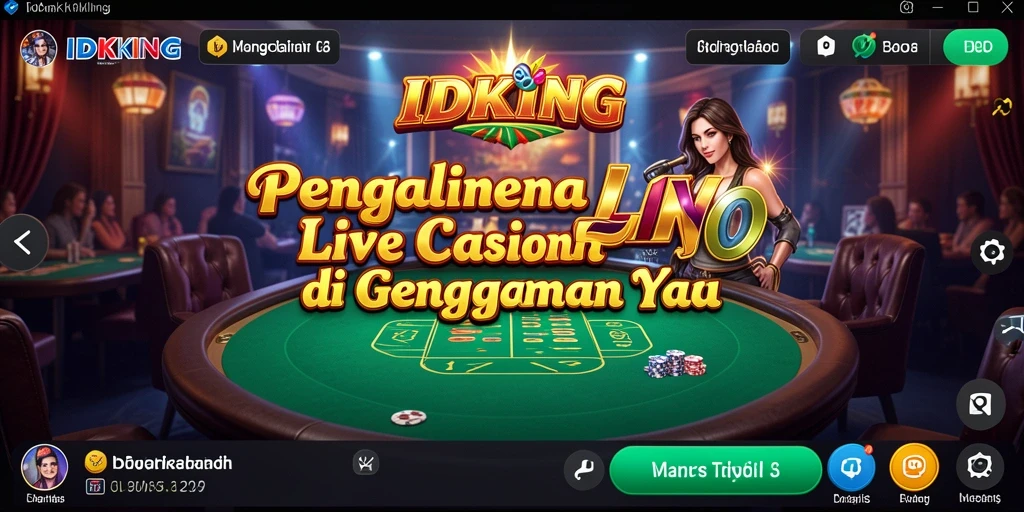 Screenshot IDRKING menampilkan suasana bermain Live Casino yang menegangkan.