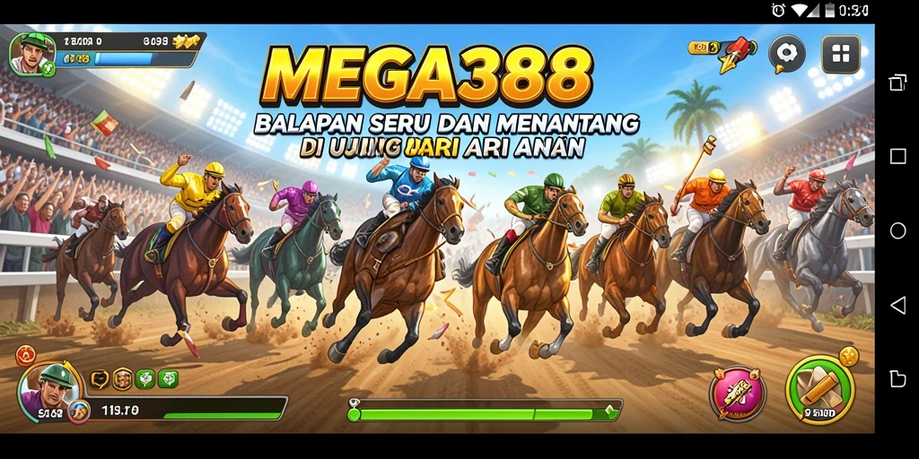 Tampilan gameplay balapan seru di MEGA388.