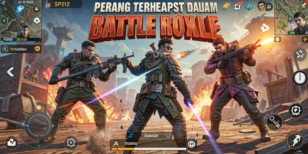 Gameplay SP212 yang seru dalam pertempuran Battle Royale.