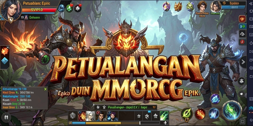 Screenshot menampilkan aksi menakjubkan dalam gameplay SVIP10 MMORPG.