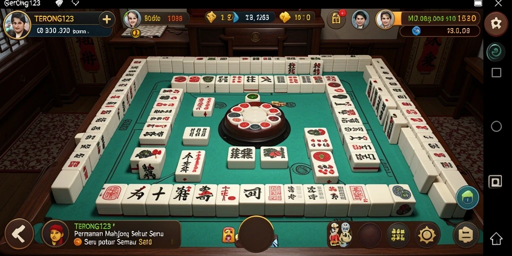 Tangkapan layar gameplay <strong>TERONG123</strong> menunjukkan suasana seru bermain Mahjong.